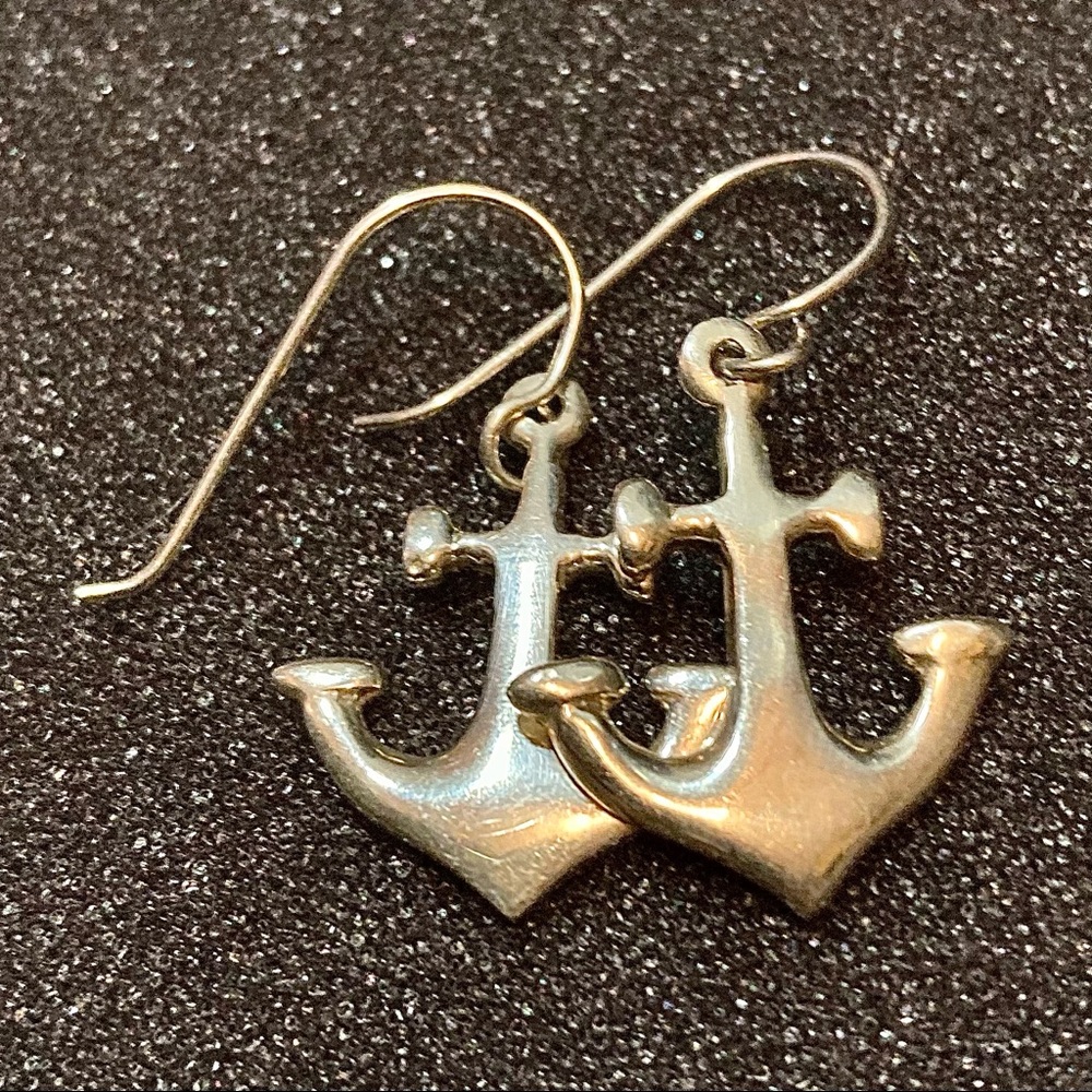 Sterling Silver (925) Anchor Earrings
